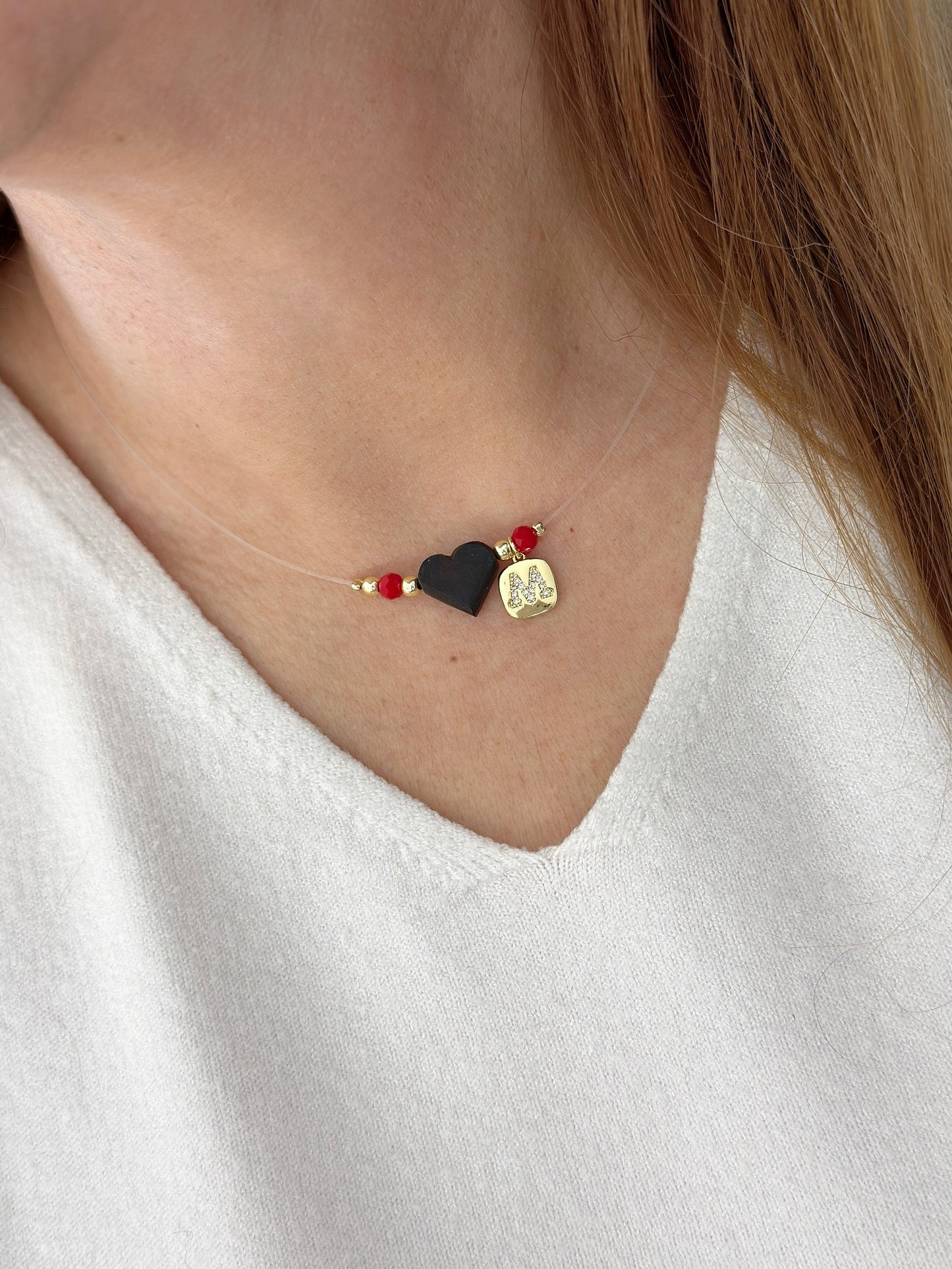 Custom Initial Azabache Choker