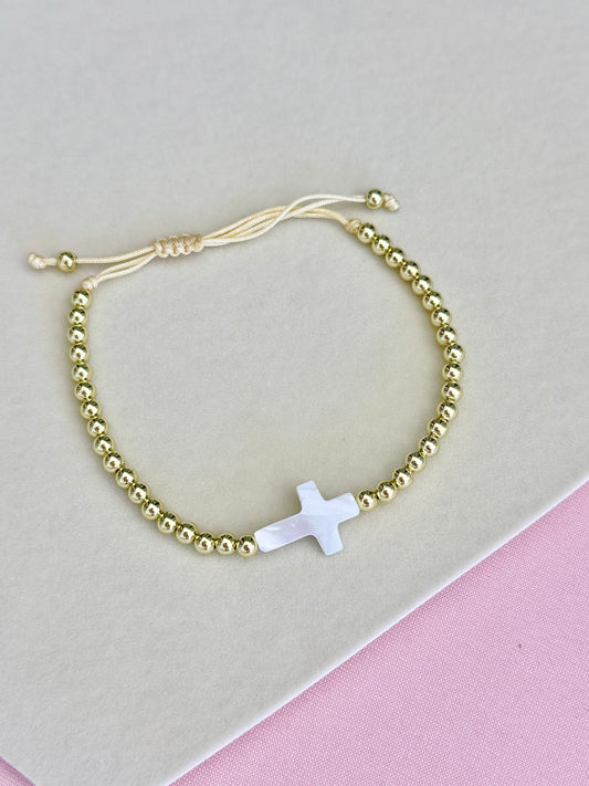 White Cross Bracelet