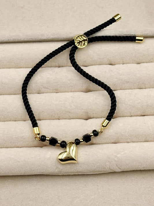 Golden Black Heart Bracelet