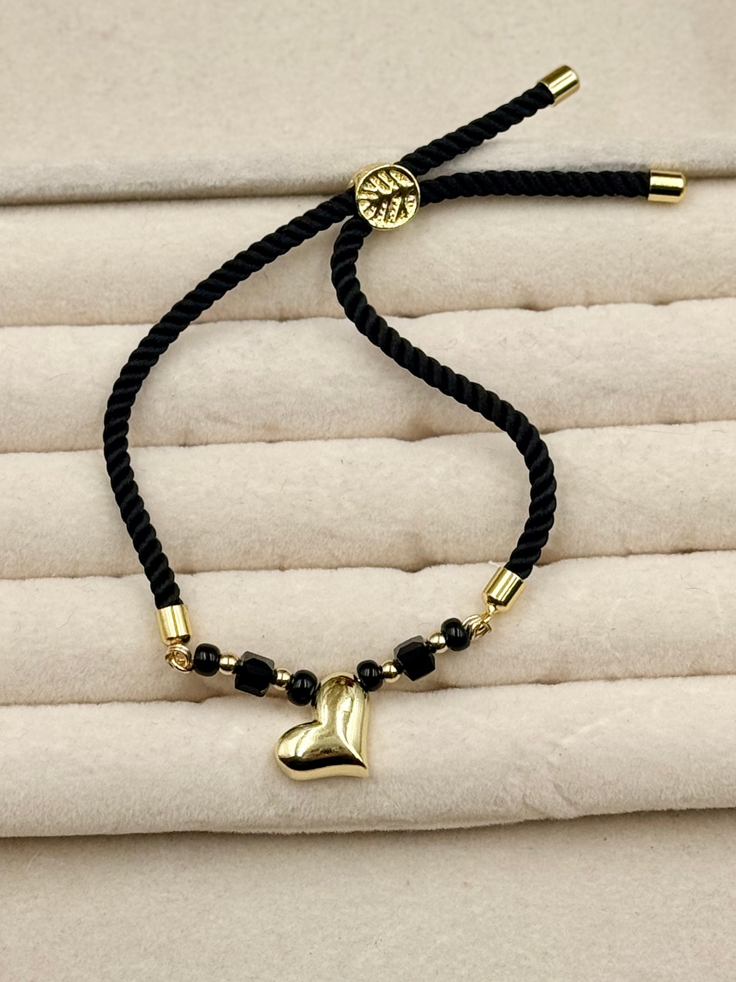 Golden Black Heart Bracelet