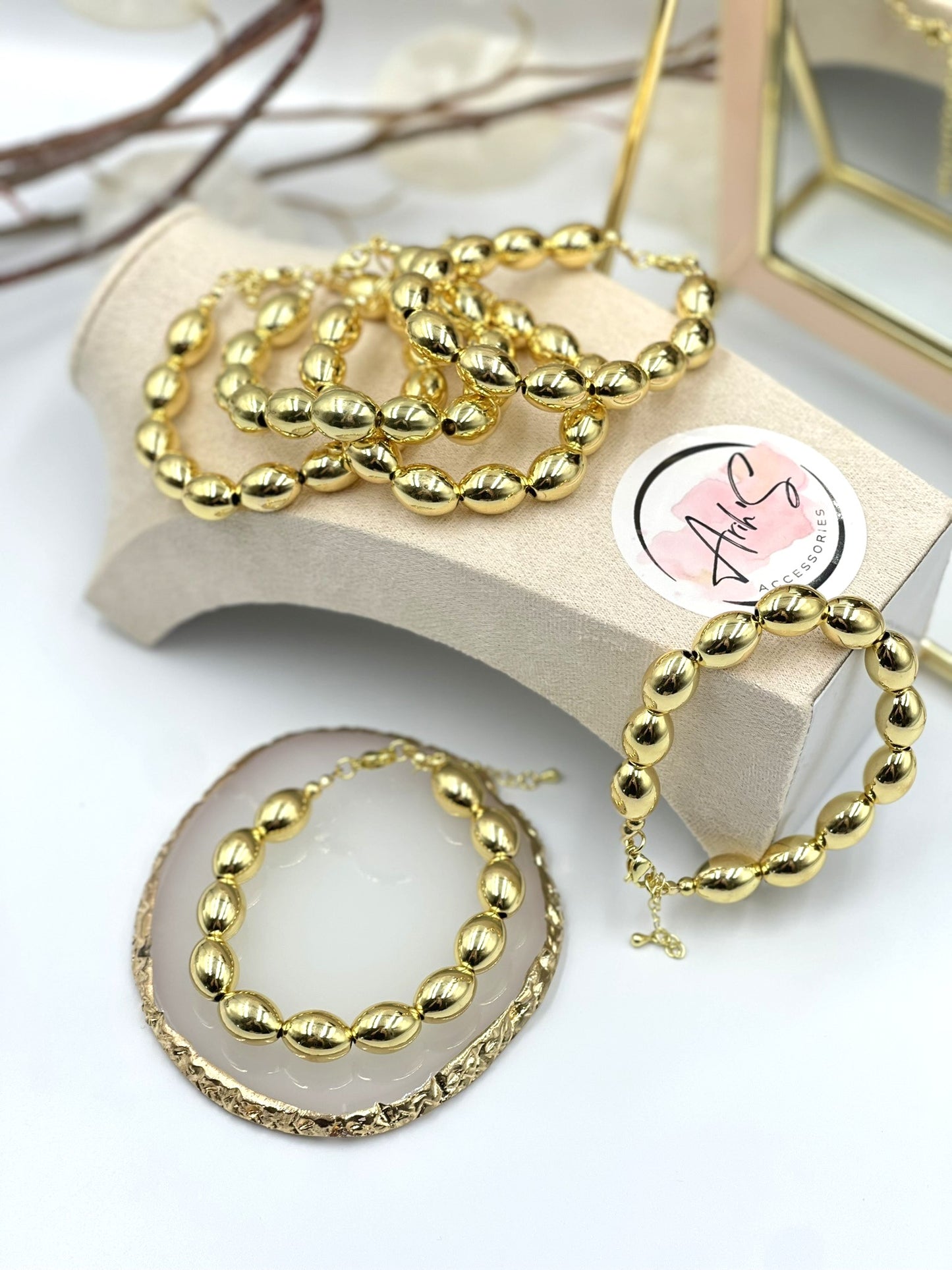 Oblong Bead Bracelet