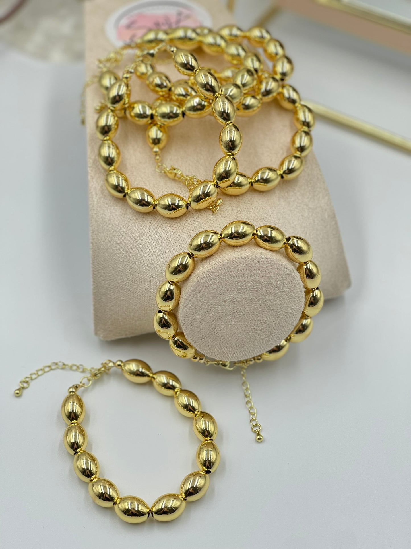 Oblong Bead Bracelet