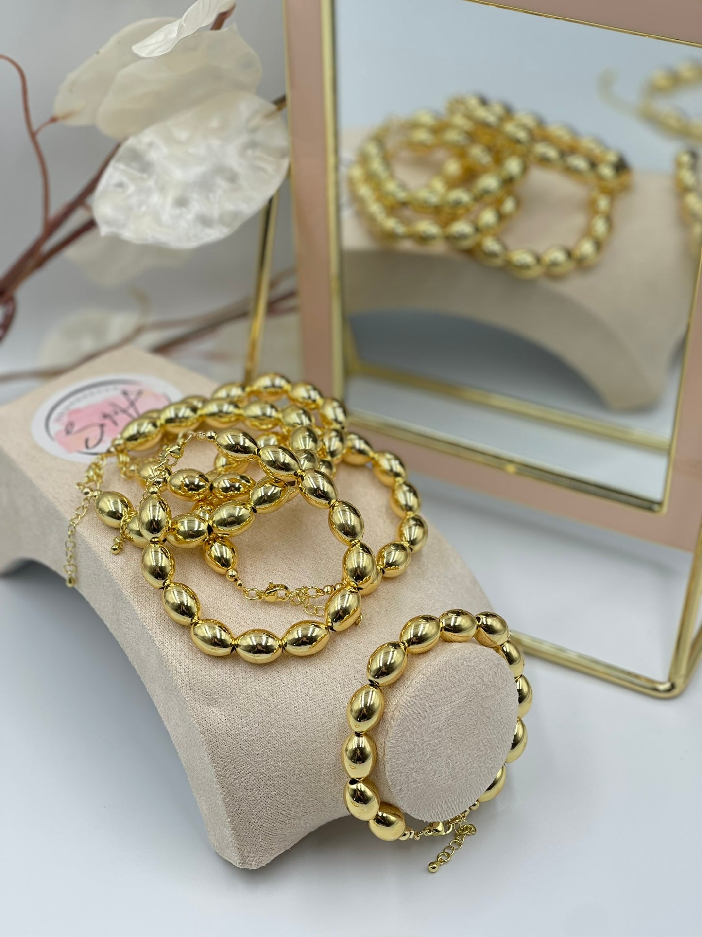 Oblong Bead Bracelet