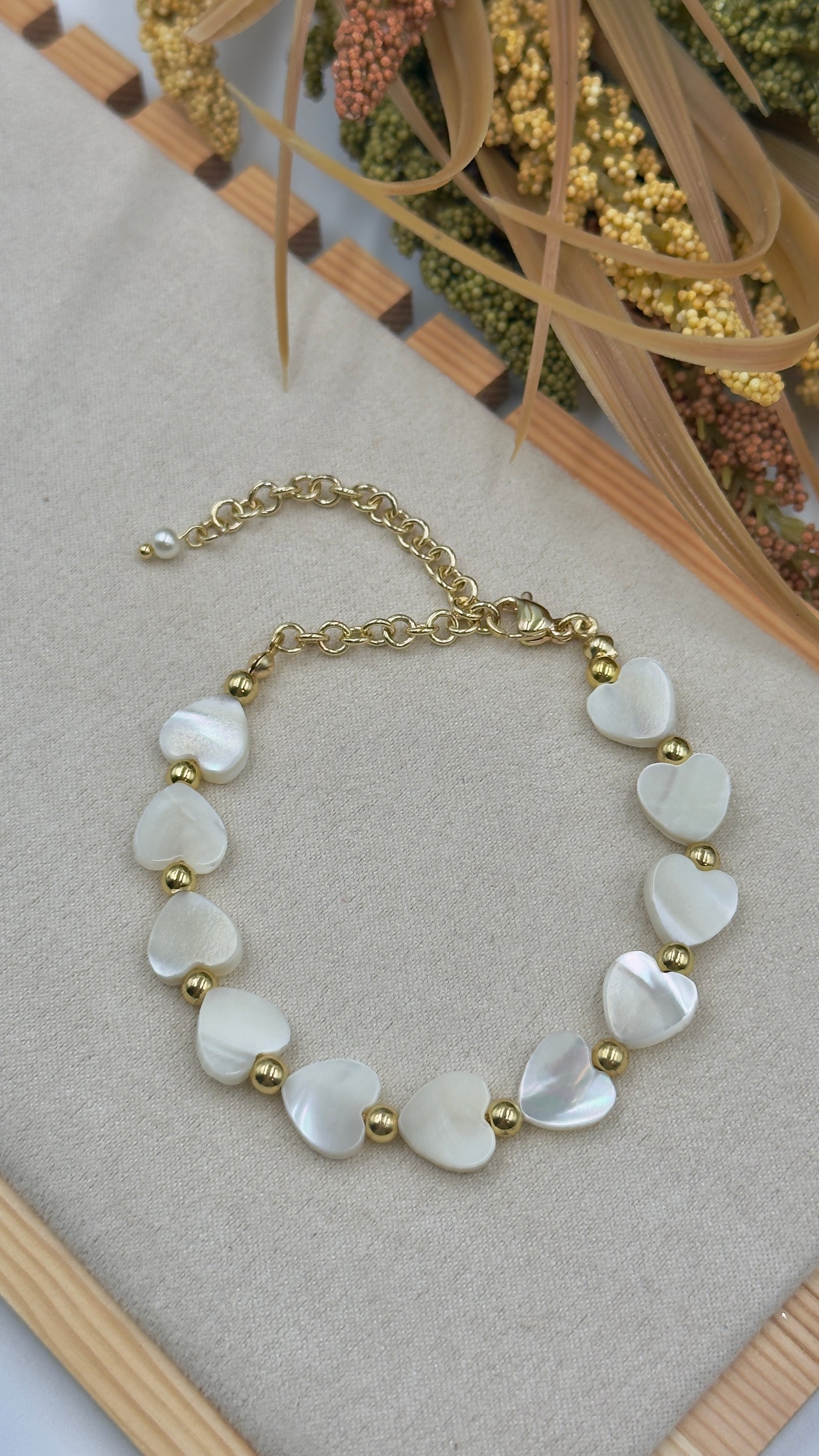 White Heart Bracelet