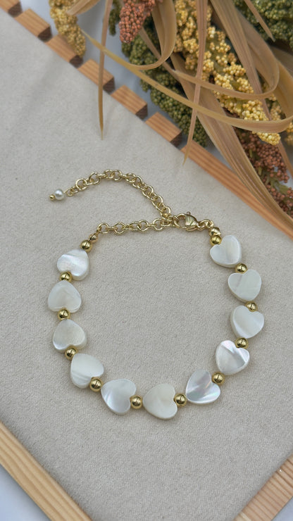 White Heart Bracelet