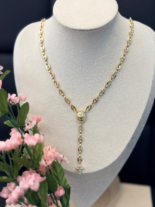 Sacred Heart Rosary Neckclace
