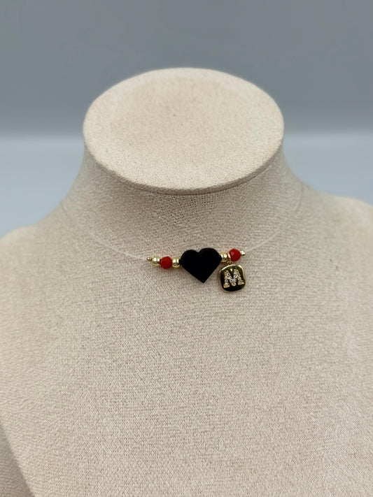 Custom Initial Azabache Choker