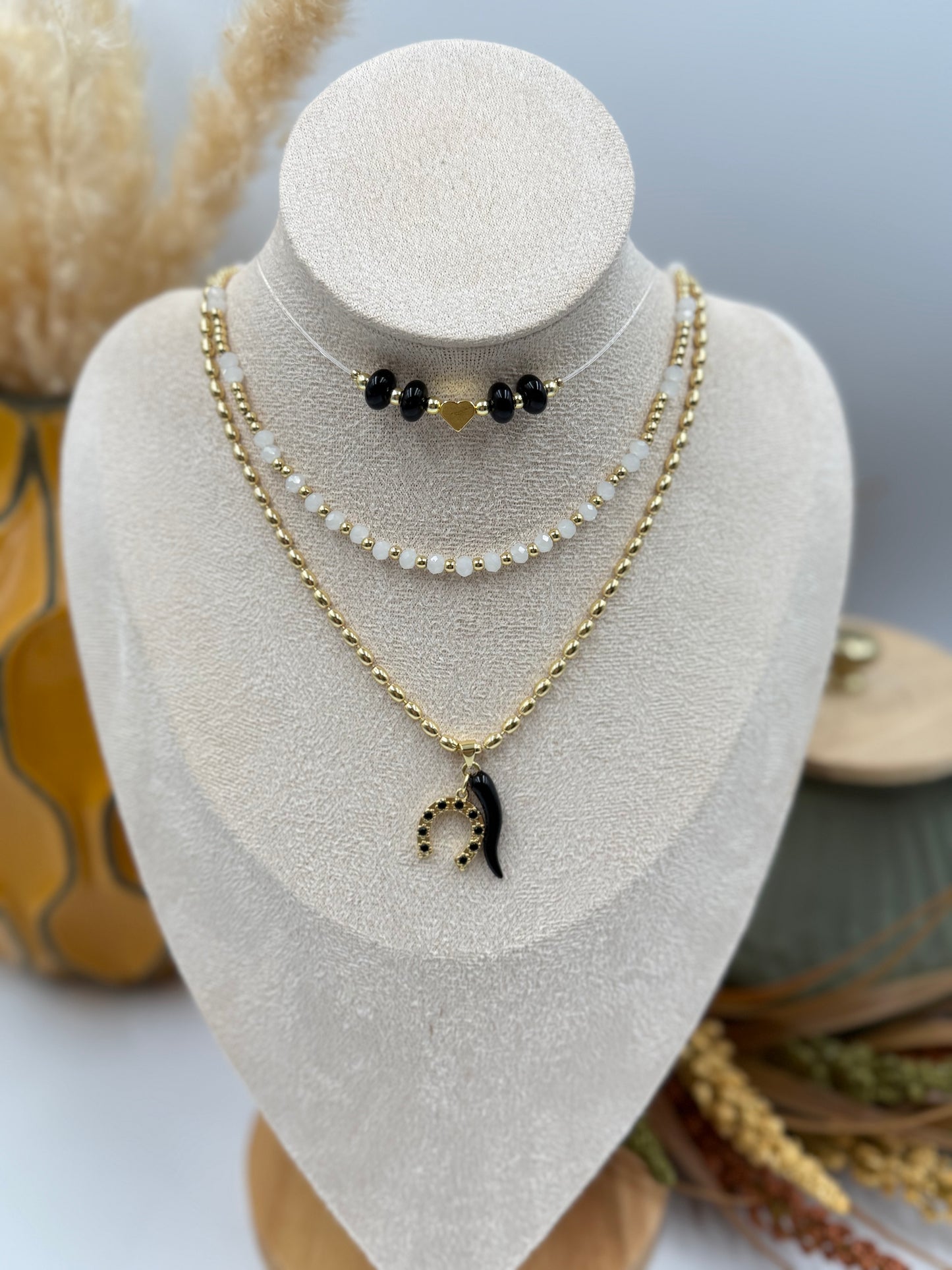 Golden Black Invisible Choker