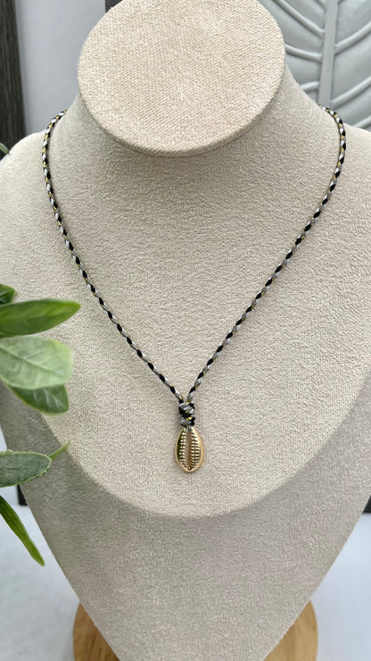 Shell Pendant Cord Necklace