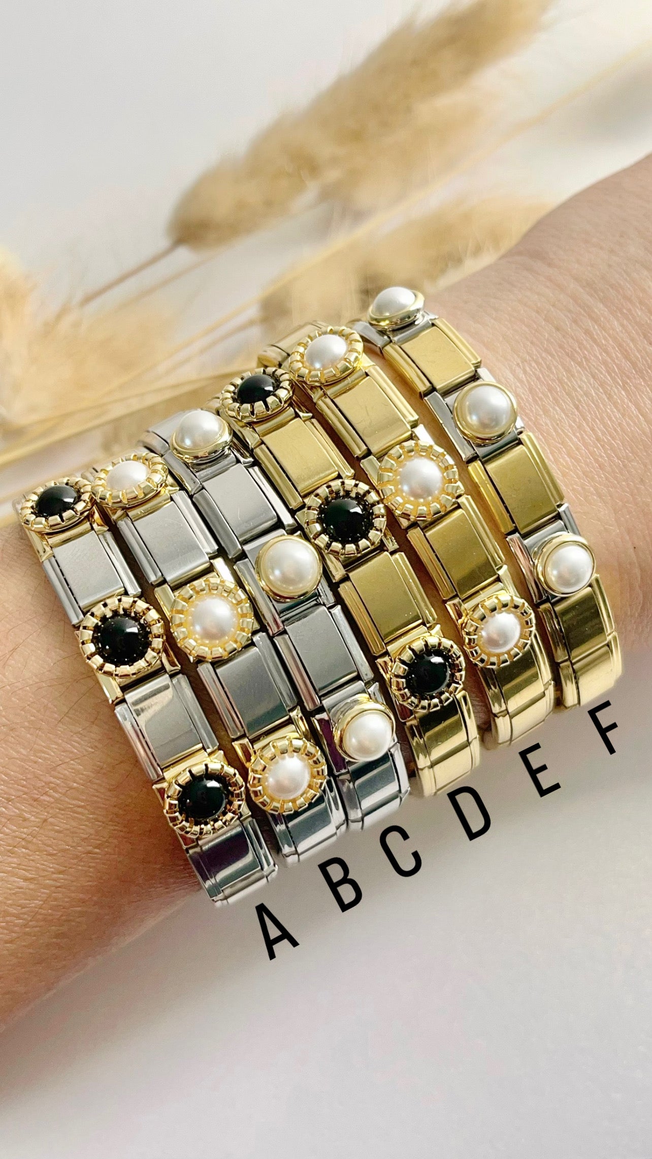 Three Pearl Elastic Bracelets
