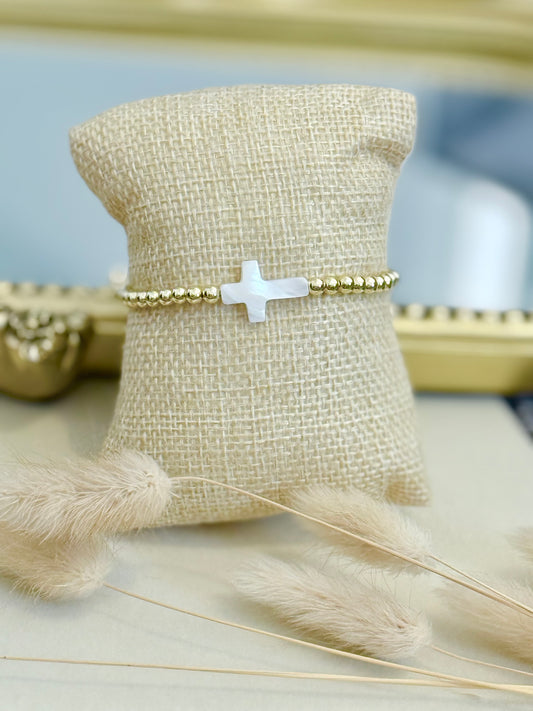 White Cross Bracelet