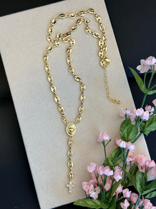 Sacred Heart Rosary Neckclace