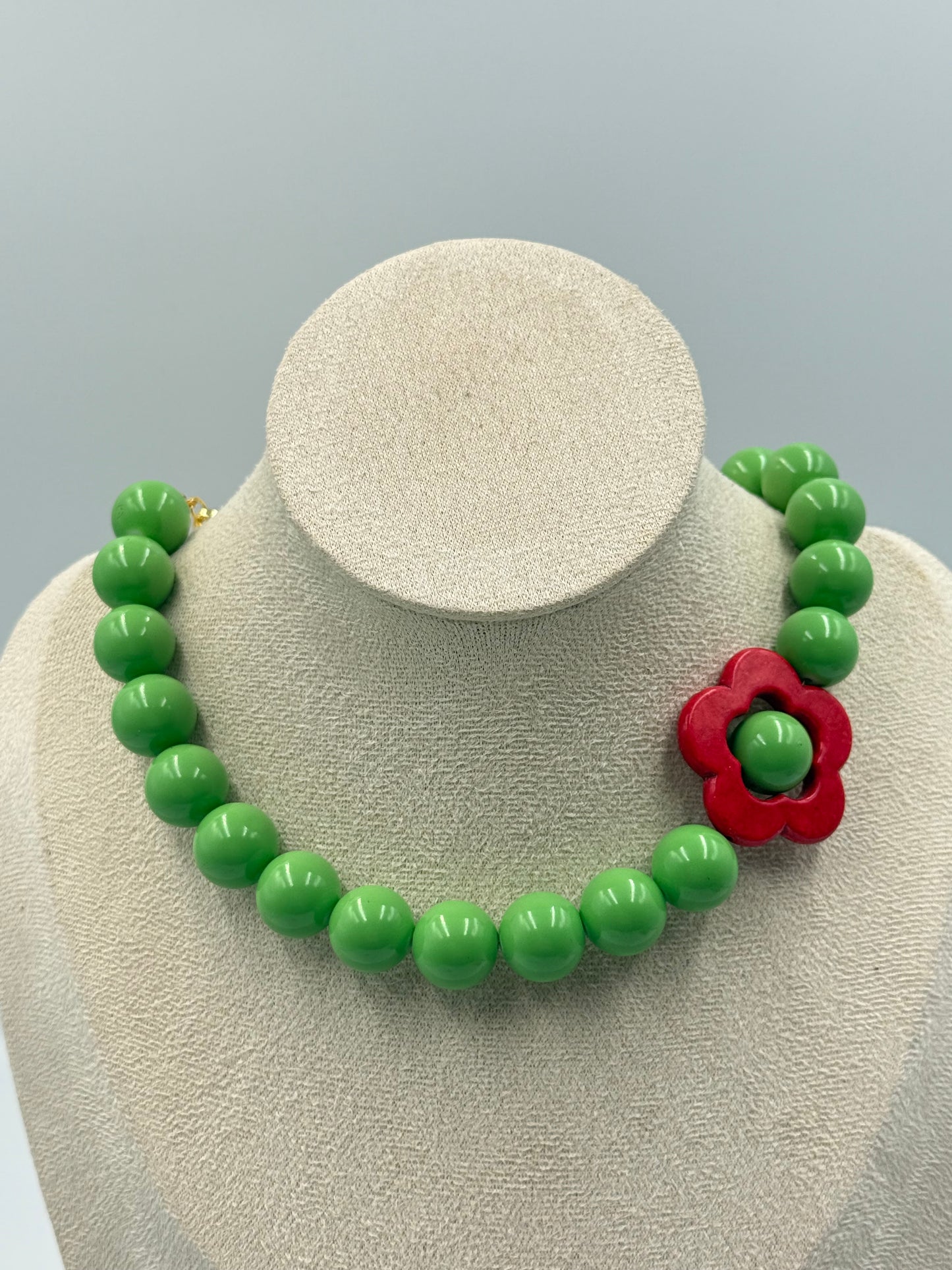 Red Flower Maxi Necklace