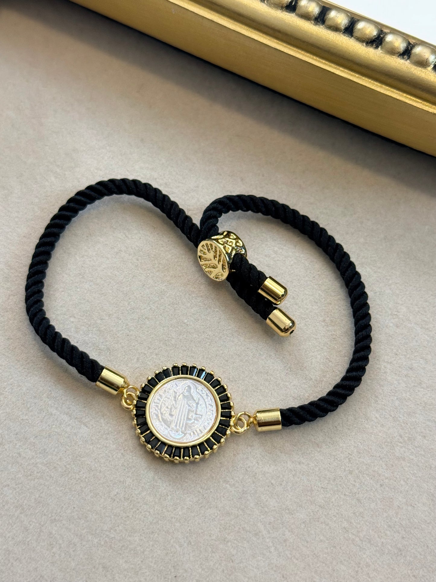 Golden Black Cord Bracelet