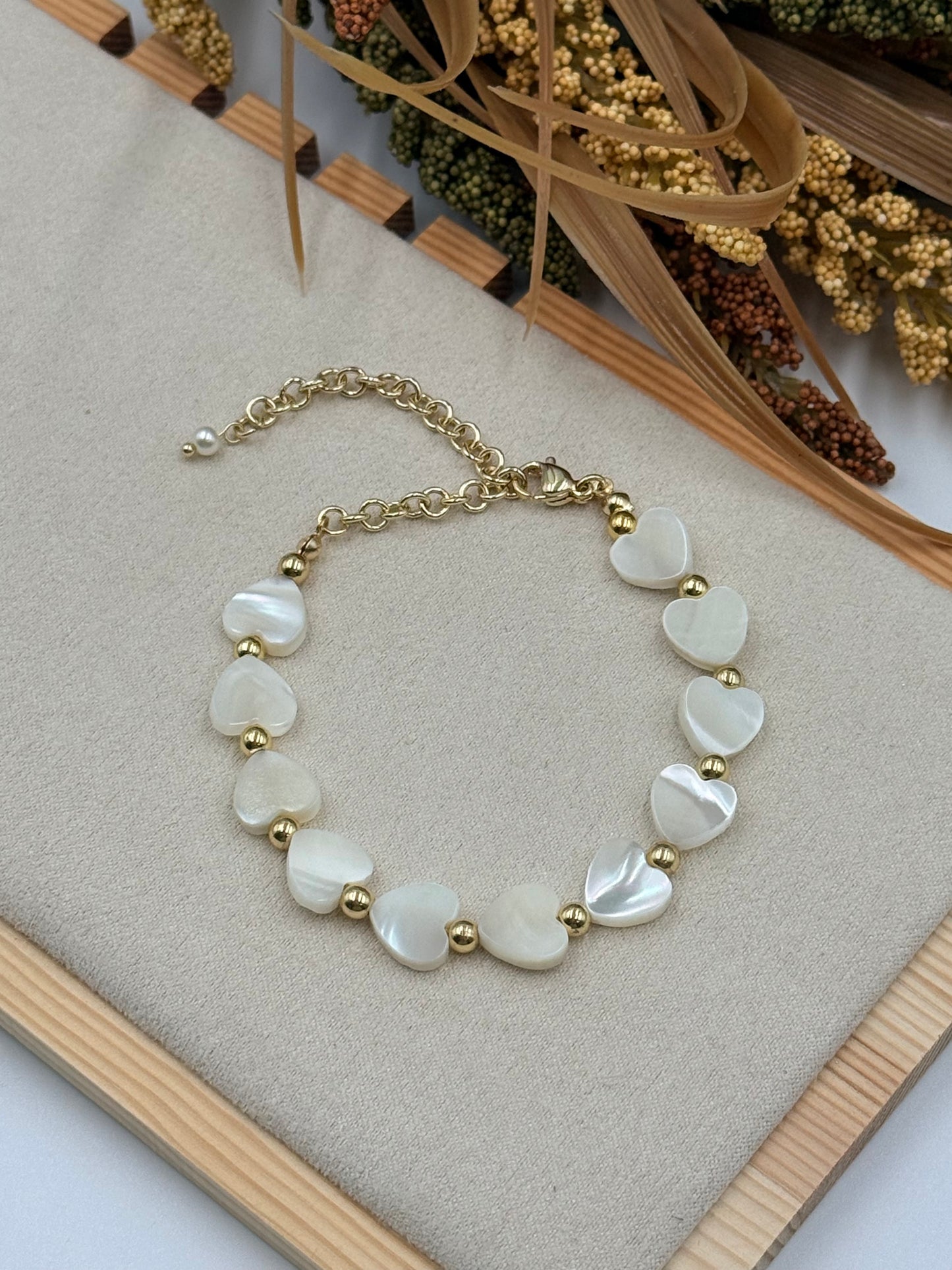 White Heart Bracelet