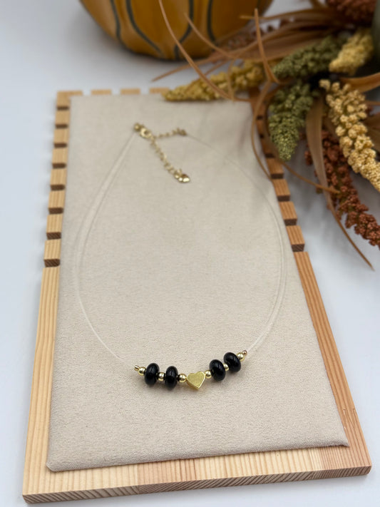 Golden Black Invisible Choker