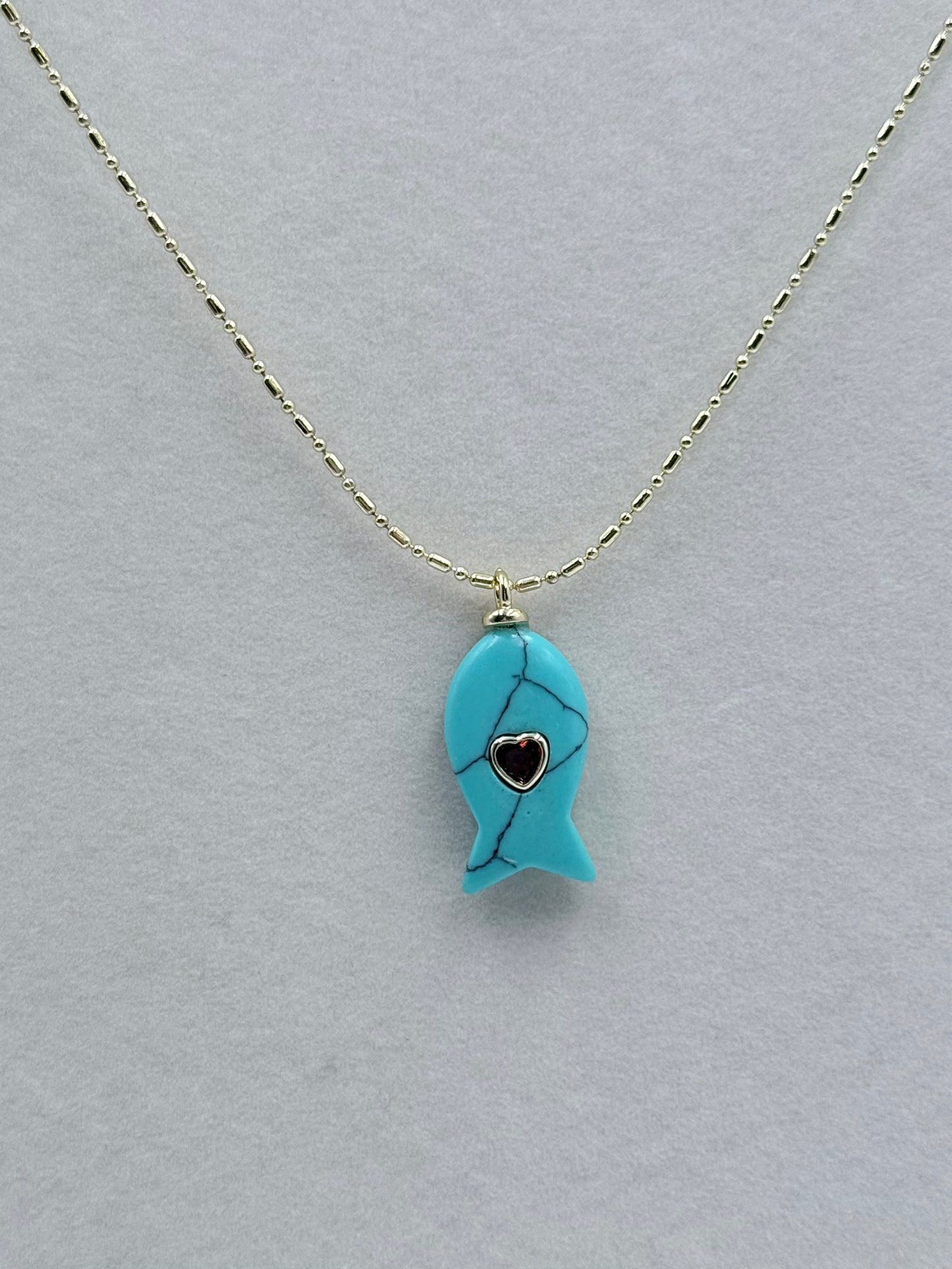 Gemstone Fish Necklace