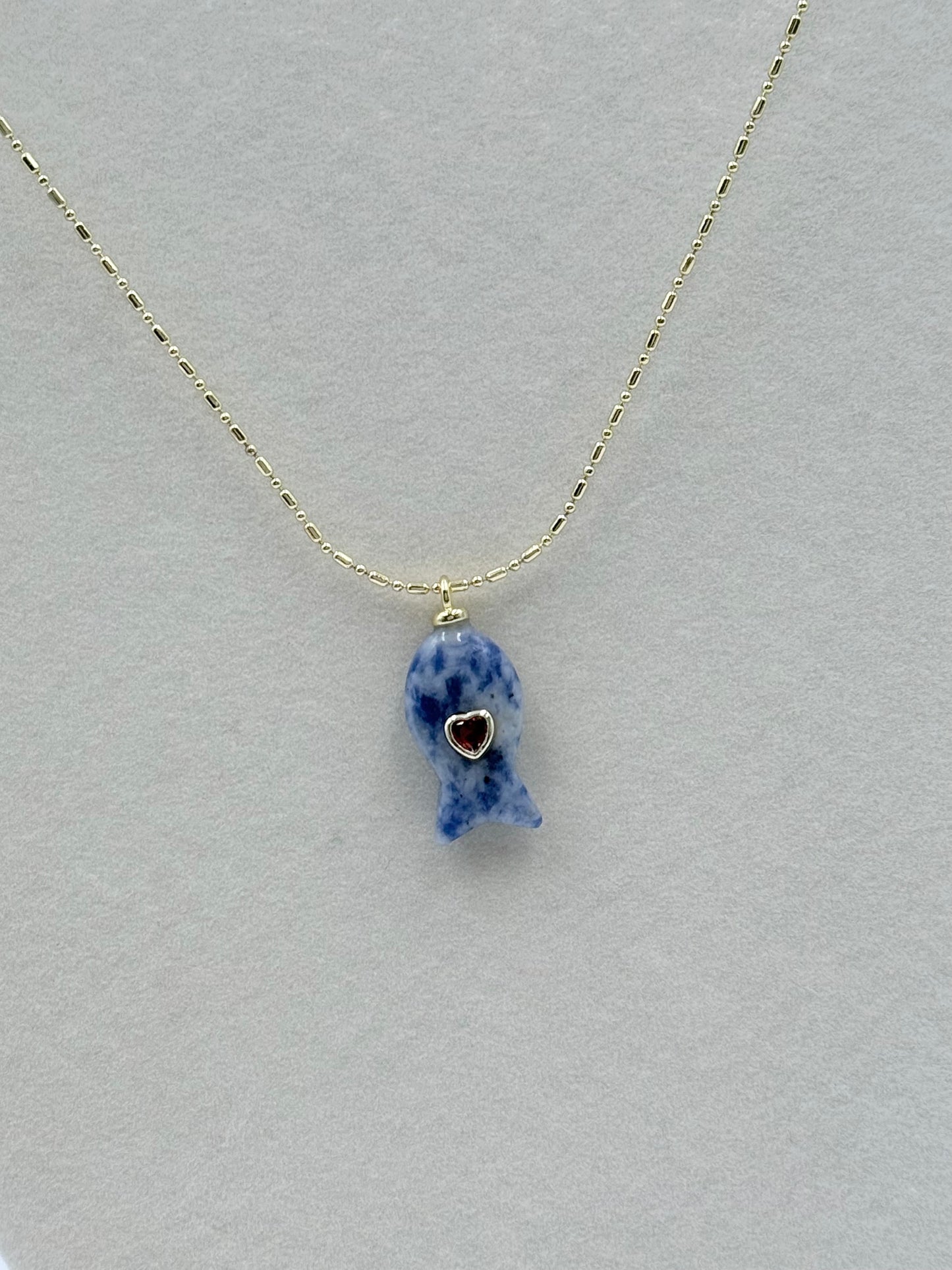 Gemstone Fish Necklace