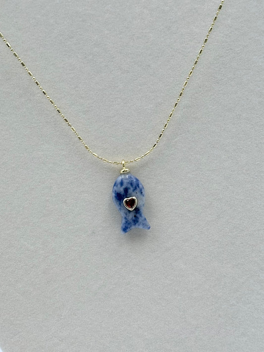 Gemstone Fish Necklace