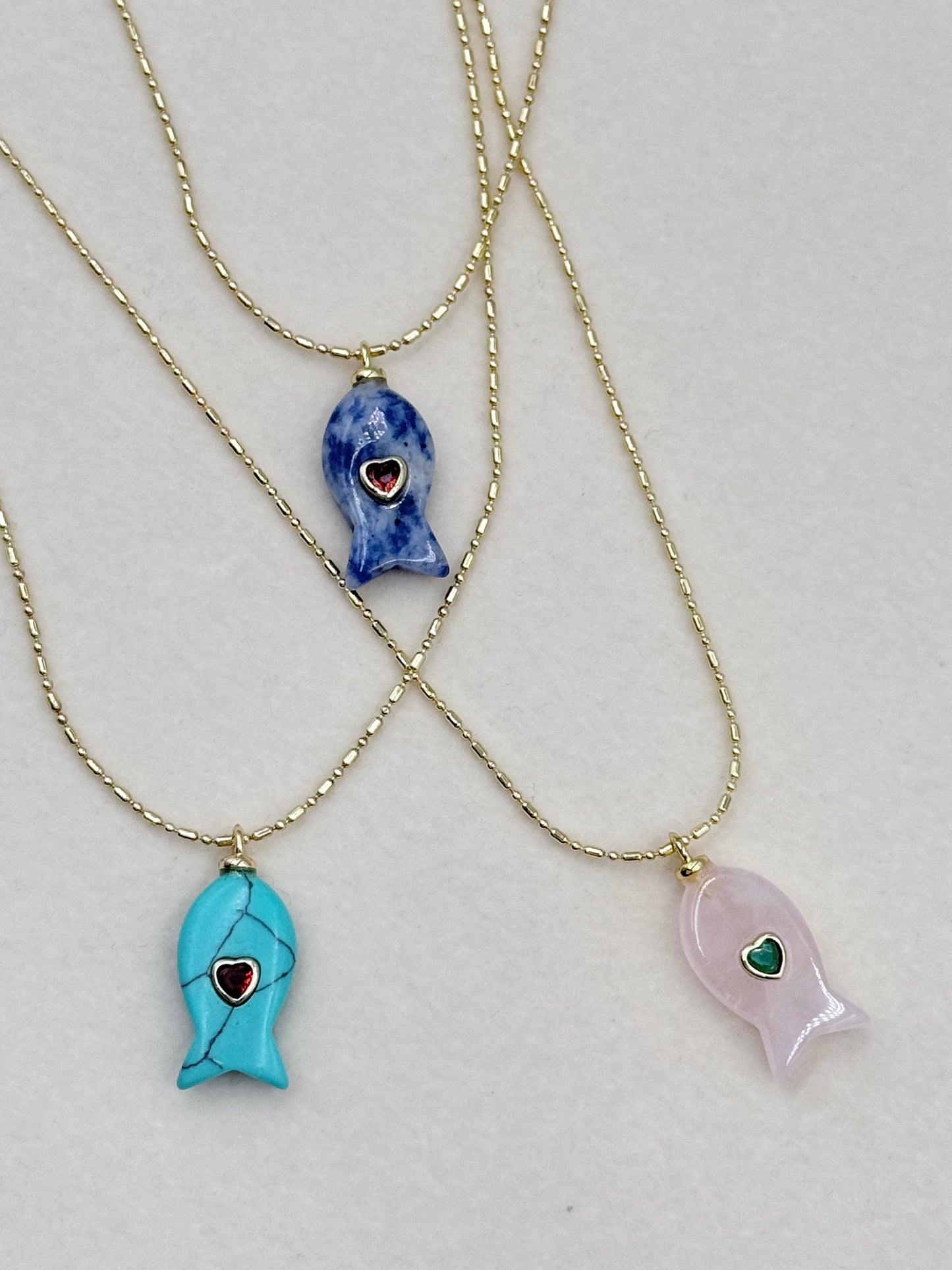 Gemstone Fish Necklace