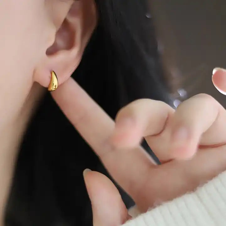 Minimalist Drop Shape Small Stud Earring