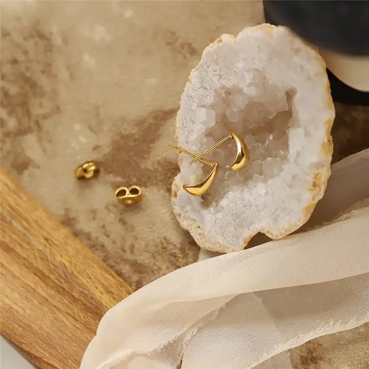 Minimalist Drop Shape Small Stud Earring