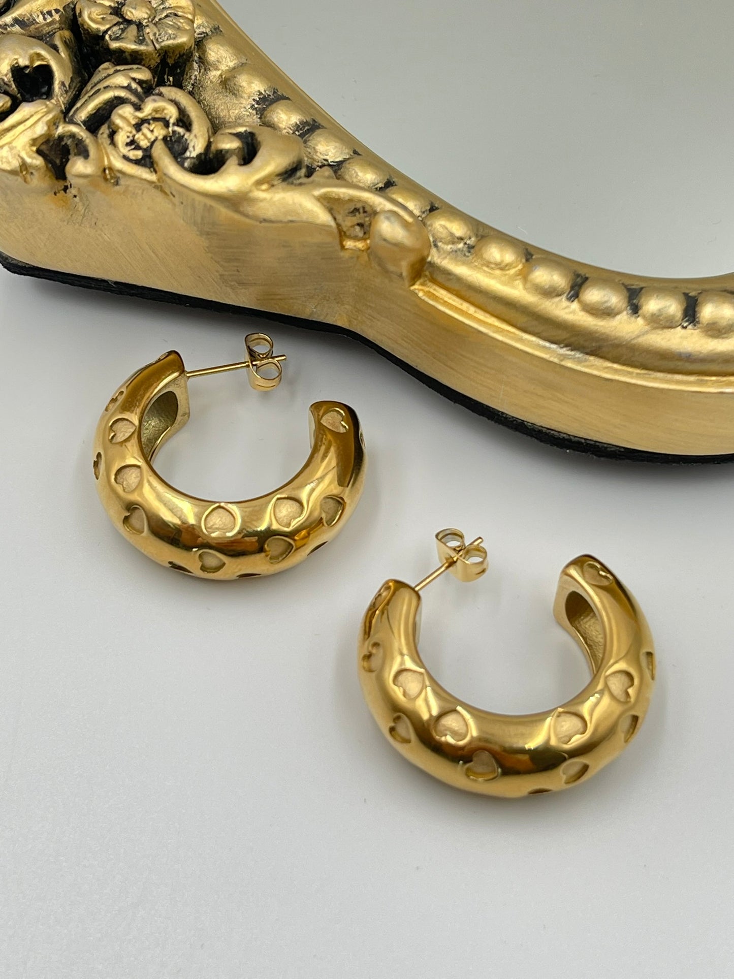 Heart Chunky Hoop Earrings