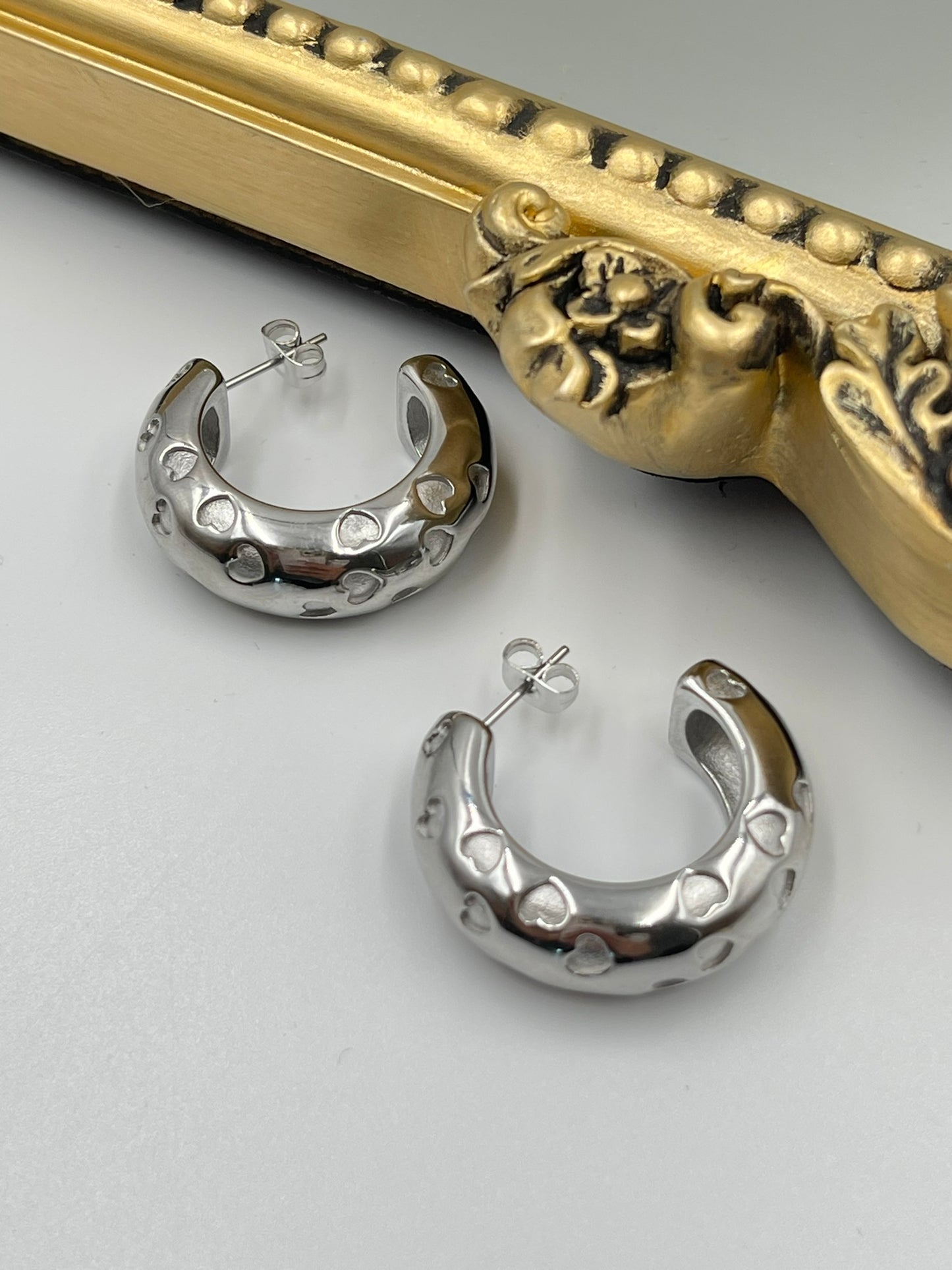 Heart Chunky Hoop Earrings