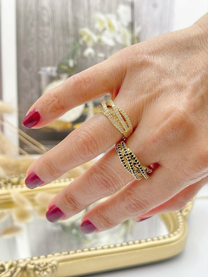 Zirconia Crossed Rings