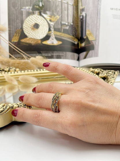 Zirconia Crossed Rings