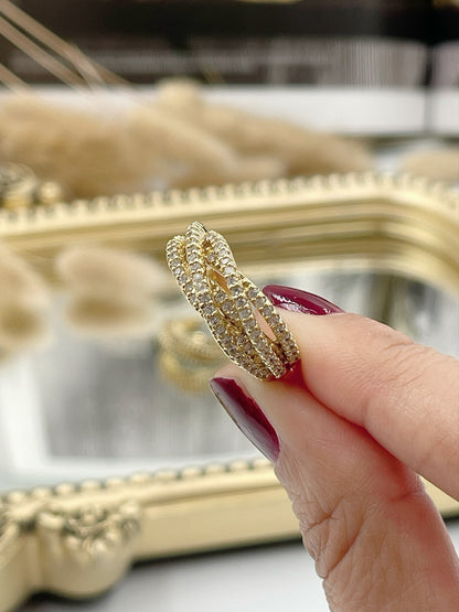 Zirconia Crossed Rings