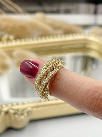 Zirconia Crossed Rings