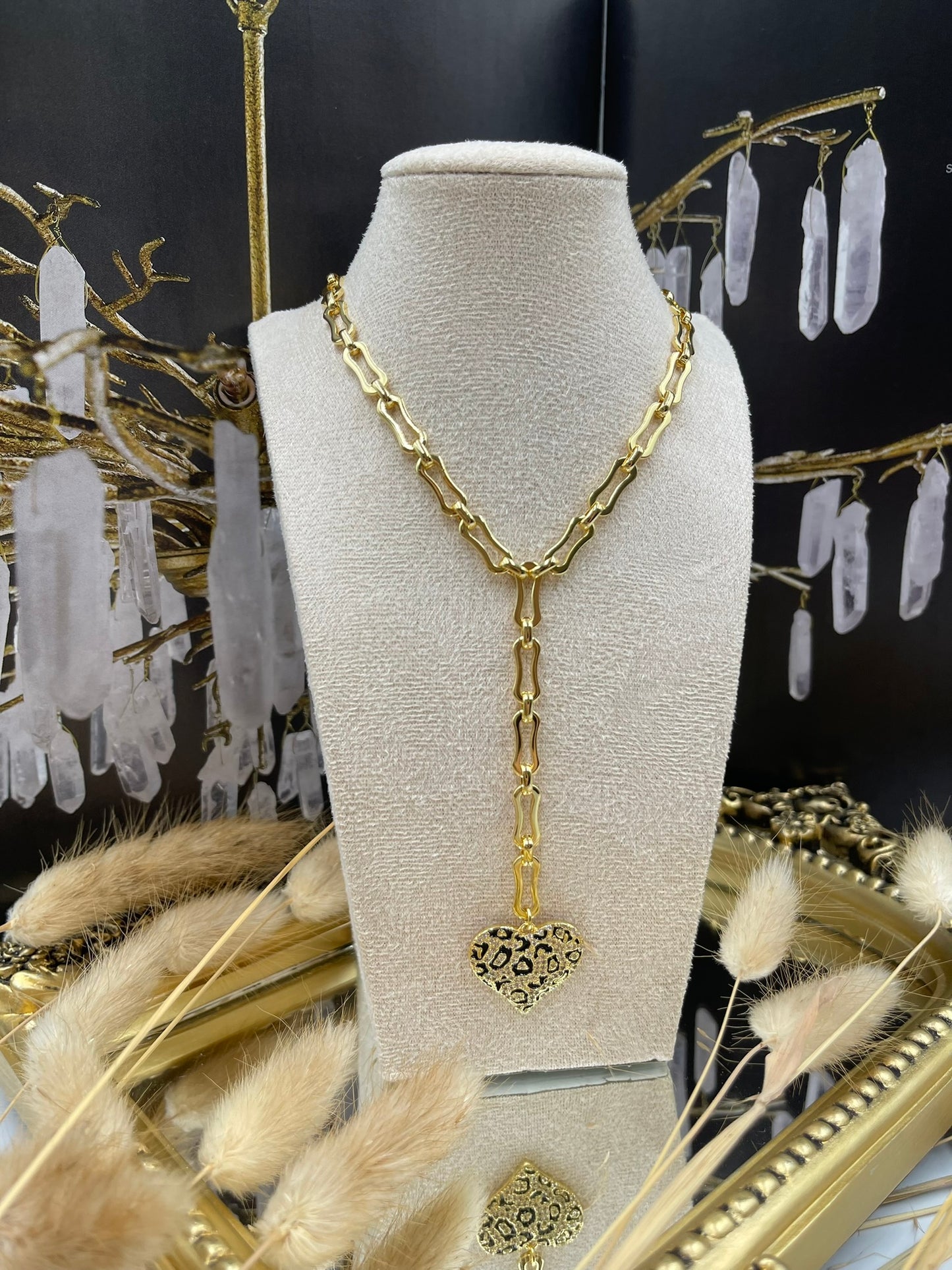 Animal Print Heart Necklace