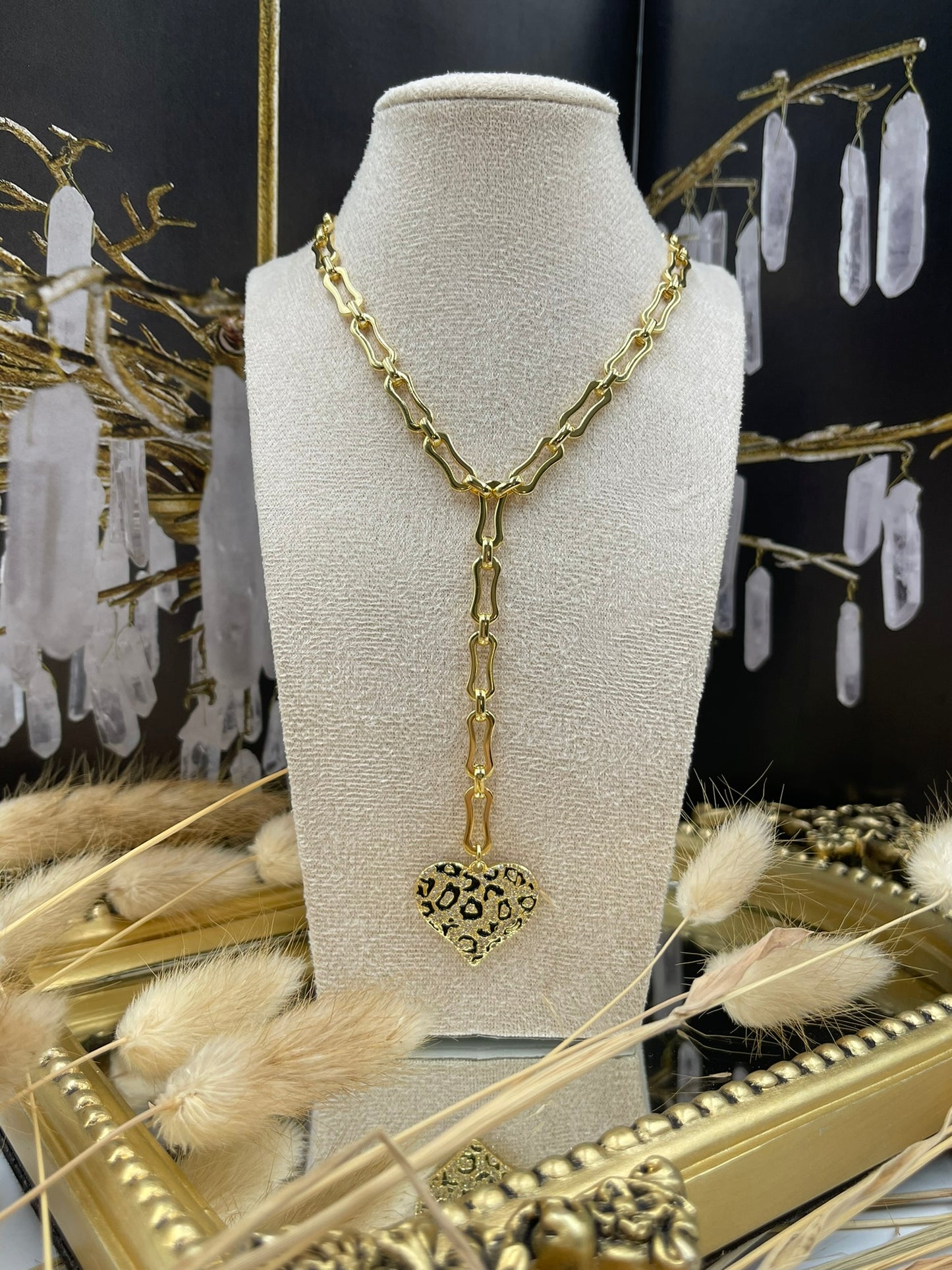 Animal Print Heart Necklace