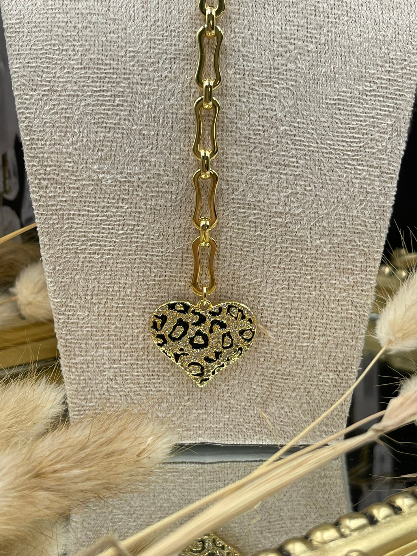 Animal Print Heart Necklace